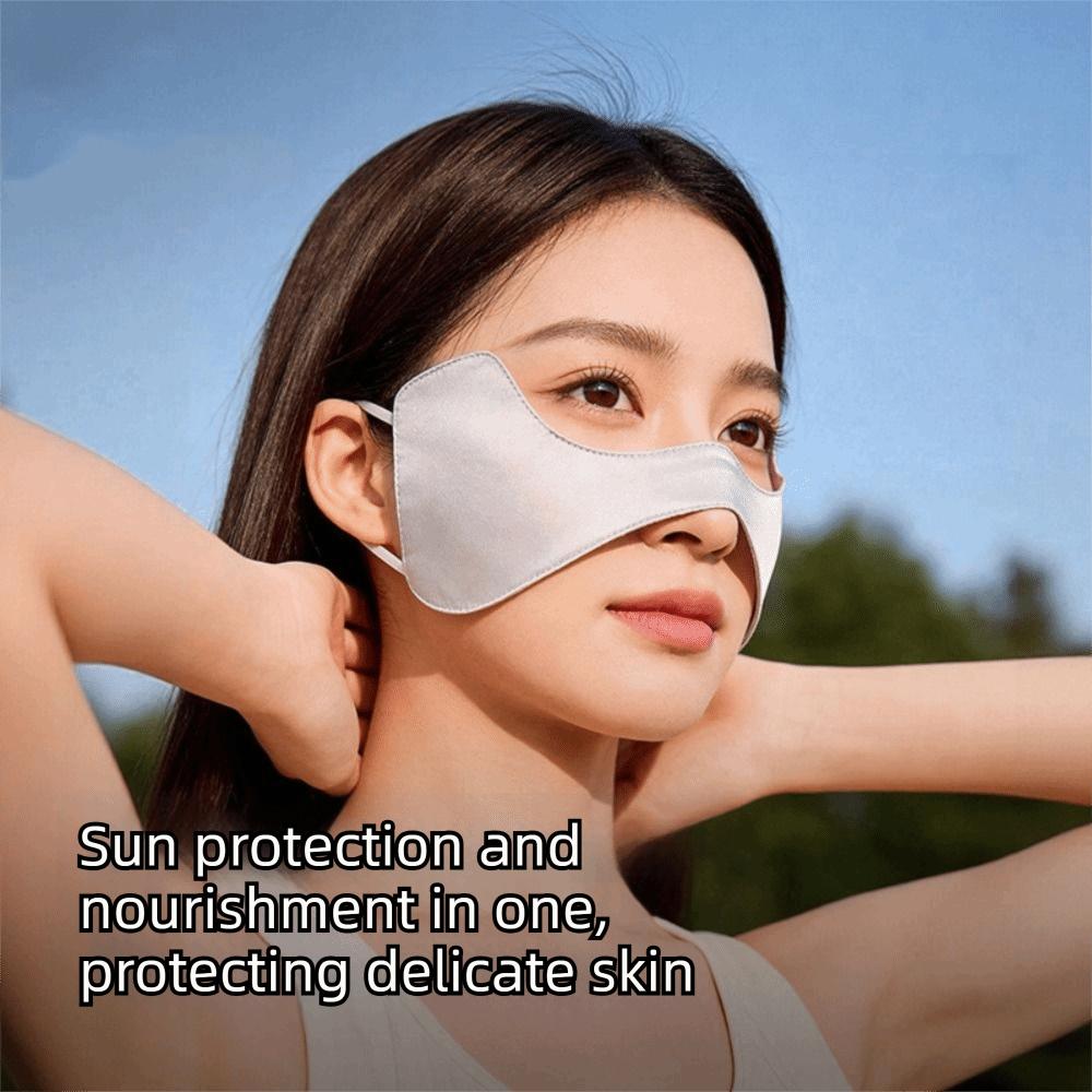 Thin Silk Sunscreen Mask Breathable Face Gini Mask Adjustable Sunscreen Face Scarf  Golf