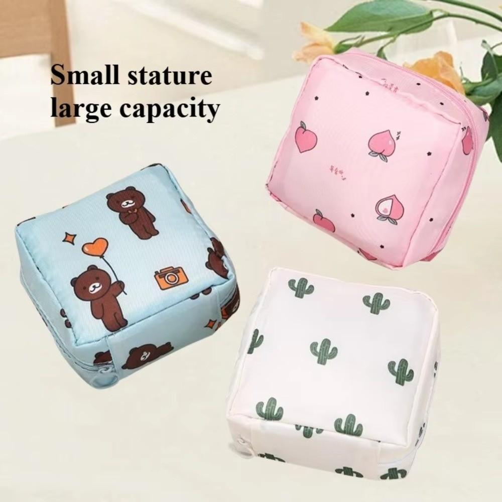 Waterproof Sanitary Pad Storage Bag Cartoon Pattern Sanitary Napkin Bag  Women Girls