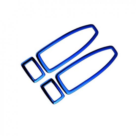 Window Door Lock Control Switch Trim For BMW 3 4 Series GT 2013- Blue Steel