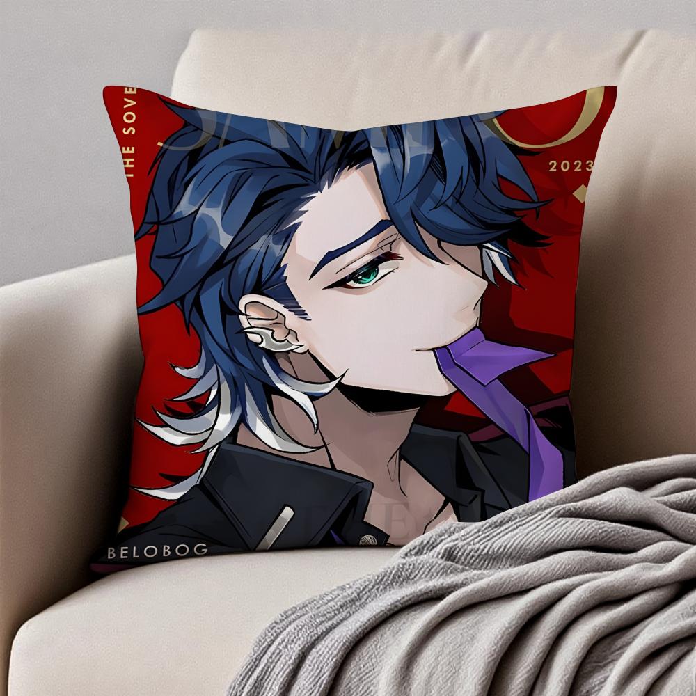 

SSampo Star Rail 2D Game Cushion Cover Pillowcase Antidustmite Invisible Zipper Short Plush Sofa Cushion 30X30cm