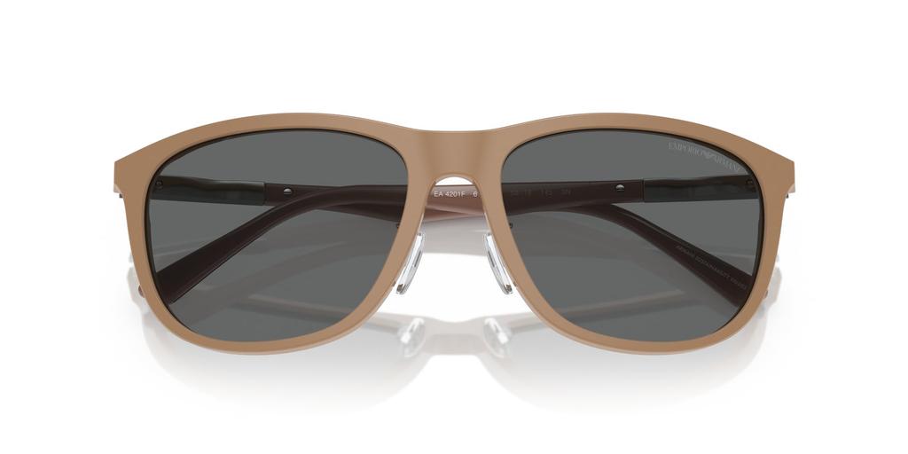 Emporio Armani EA4201F Men's Sunglasses, Shiny Dark Beige, Size 58
