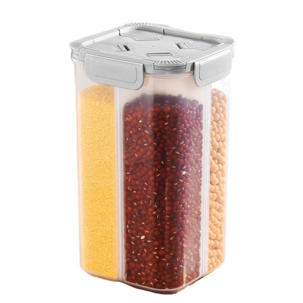 Transparent Grain Storage Box Square Food Storage Box Practical Divided Storage Containers  Kitchen