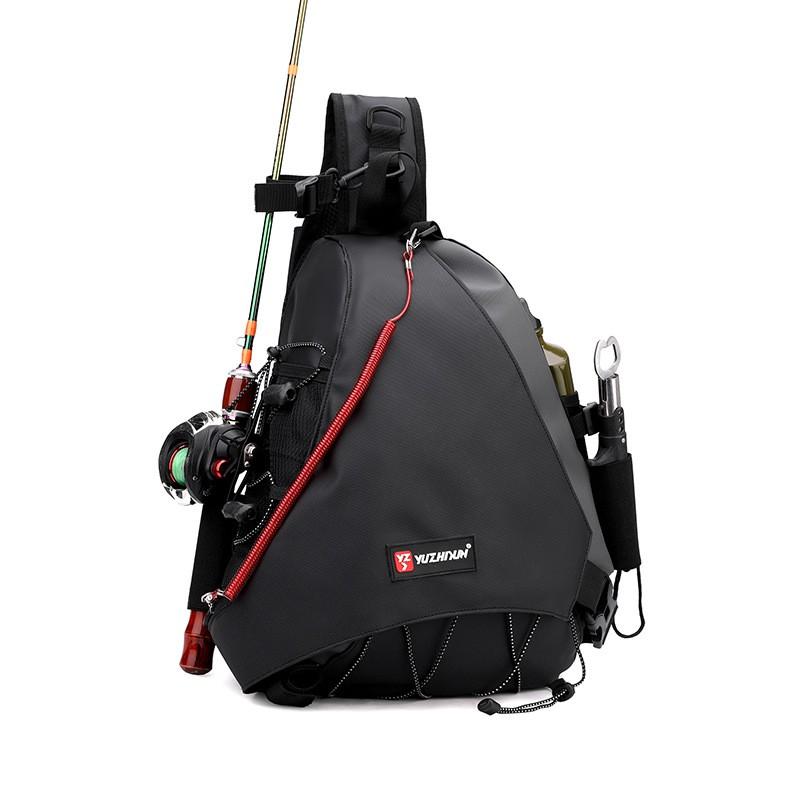 Waterproof Outdoor Fishing Backpack Lure Large Capacity Tackle Bag With Rod Storage Nylon Material