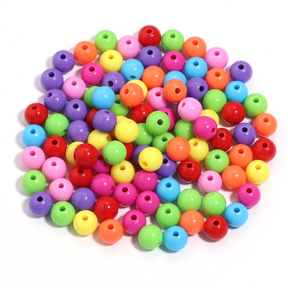 Akrylové Vánoční Série Jednobarevné Kulaté Korálky pro DIY Řetízky na Mobilní Telefon