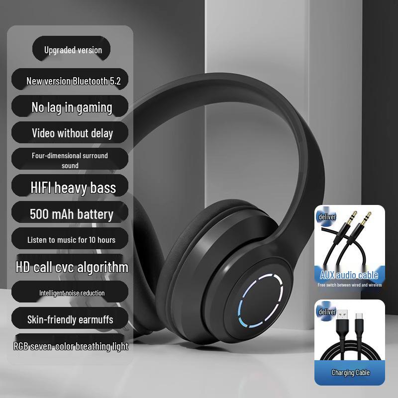 Wireless Over-Ear Bluetooth Headphones with Large Earcups, Noise-Canceling for Women - Ideal for Music and Sports