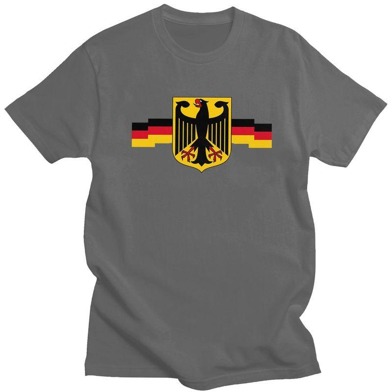 Custom German Eagle On Shield T Shirts for Men Pure Cotton Tee Tops Germany Flag Tshirt Casual Tshirt Clothing