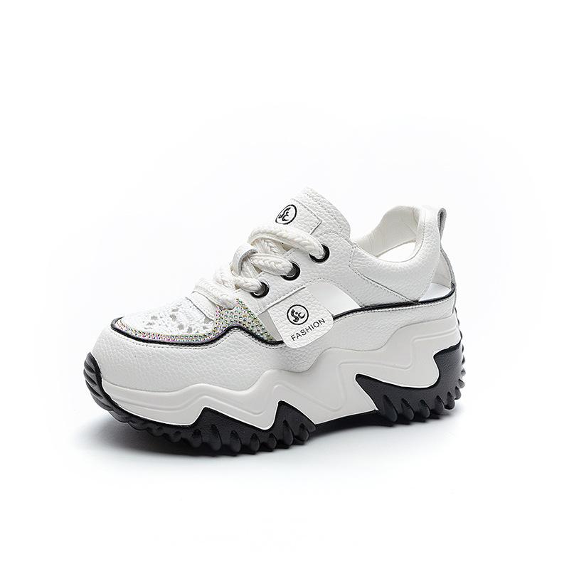 Leather Rhinestone Sandals Women's Summer New Women's Casual Fashion Sandals Women's Platform Retro Girls Sandals