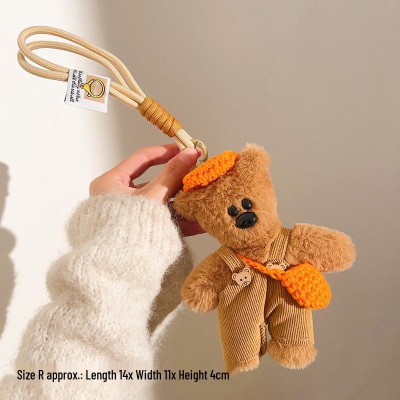 Charming Plush Pendant Keychain: Little Bear & KT Cat Duo