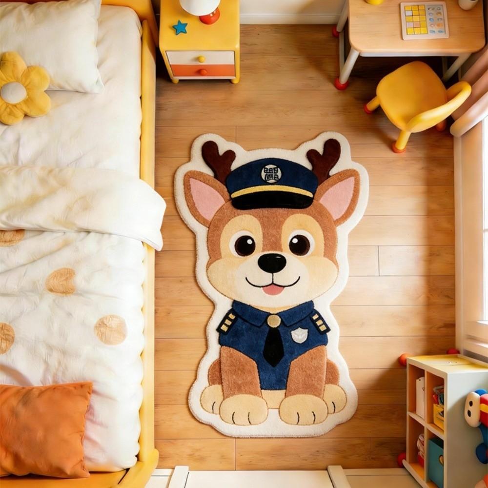 2D Home Decor Carpet Non-Slip Cartoon Carpet Soft Dog-Shaped Area Rug  Living Rooms