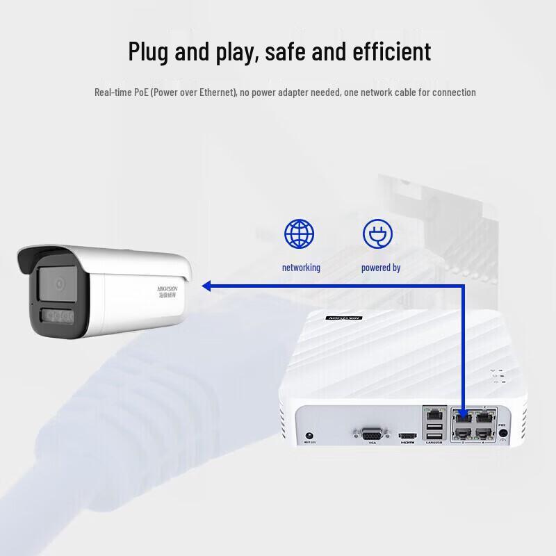 HIKVISION 2MP Full-Color PoE Outdoor Bullet Security Camera CN plug (adapter included)