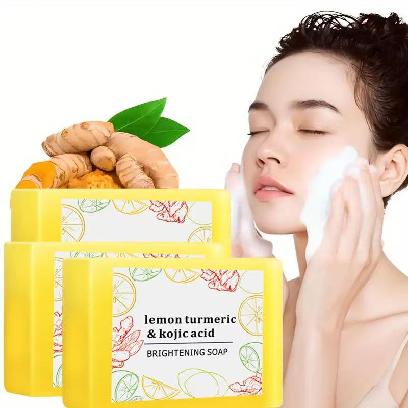TK Style Lemon Turmeric Soap - European & American Azelaic Acid, Ginger Bath & Face Wash Soap