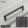 Oukali American Style Square Black Polish Chrome 128Mm 160Mm Furniture Gold Cabinet Handles Pull