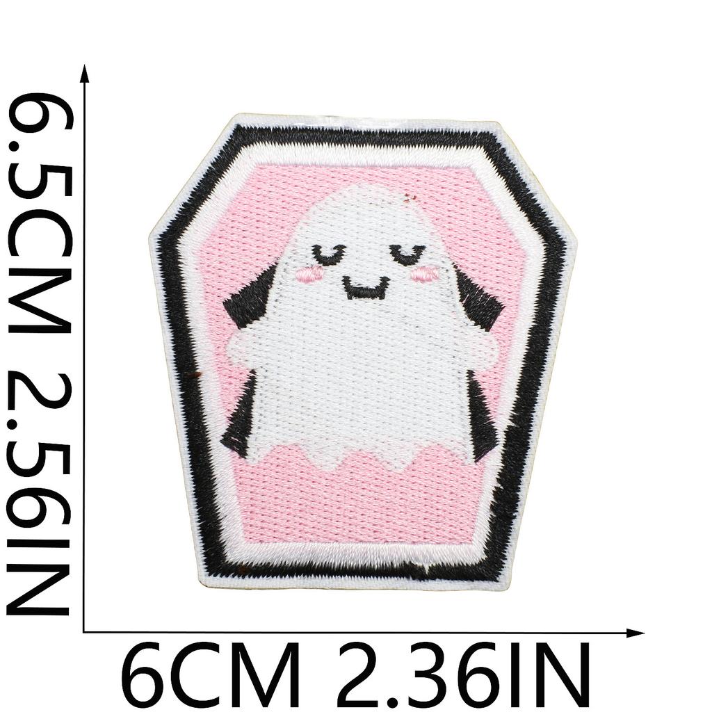 Ghost Embroidery Cloth Sticker Halloween Piao Ghost Patch Sticker Festive Atmosphere Dress Up Embroidery Label Pumpkin Spider Web