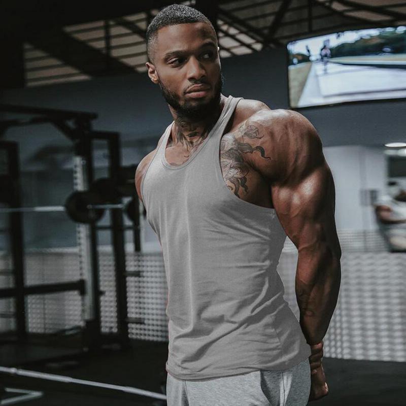 Muscleguys Summer Plain Y Back Running Vest Mens Bodybuilding Stringer Tank Top Gym Clothing Fitness Sleeveless Shirt Cotton Racer Singlets