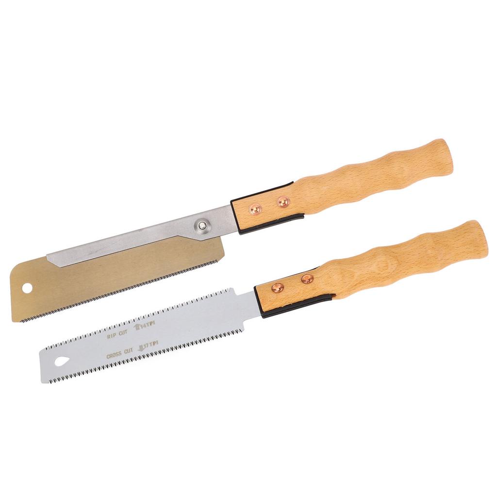 Hand Saw Gold Clip Backsaw and 7 Inch Double Sided Fine Teeth Flush Cut Saw for Woodworking