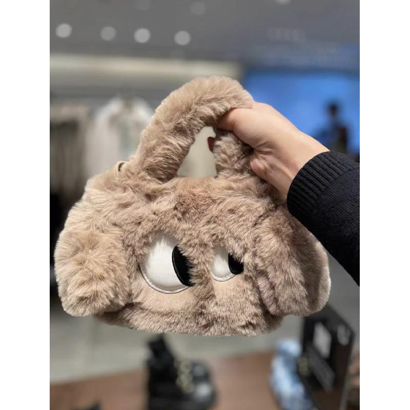 

2024 зима нова сумка Mao Mao жіночі великі очі маленькі очі плюшева цуценя сумочка ніша плече сумка приплив хакі