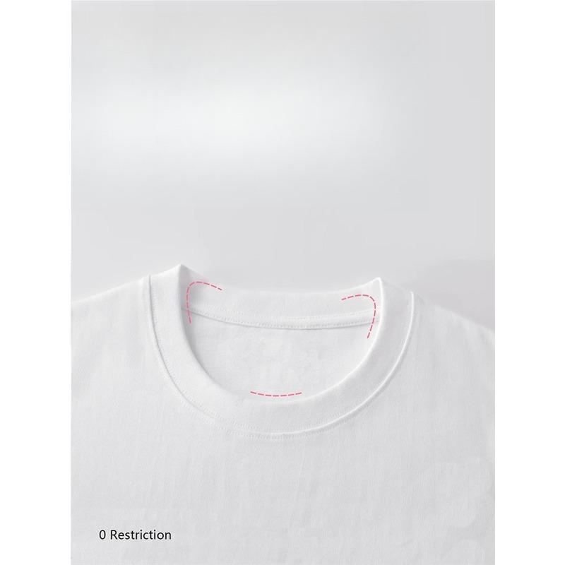 European Size Mens Regular Fit White T Shirt Short Sleeve Crew Neck Graphic Print Casual Daily Streetwear Top with Russian Text Design