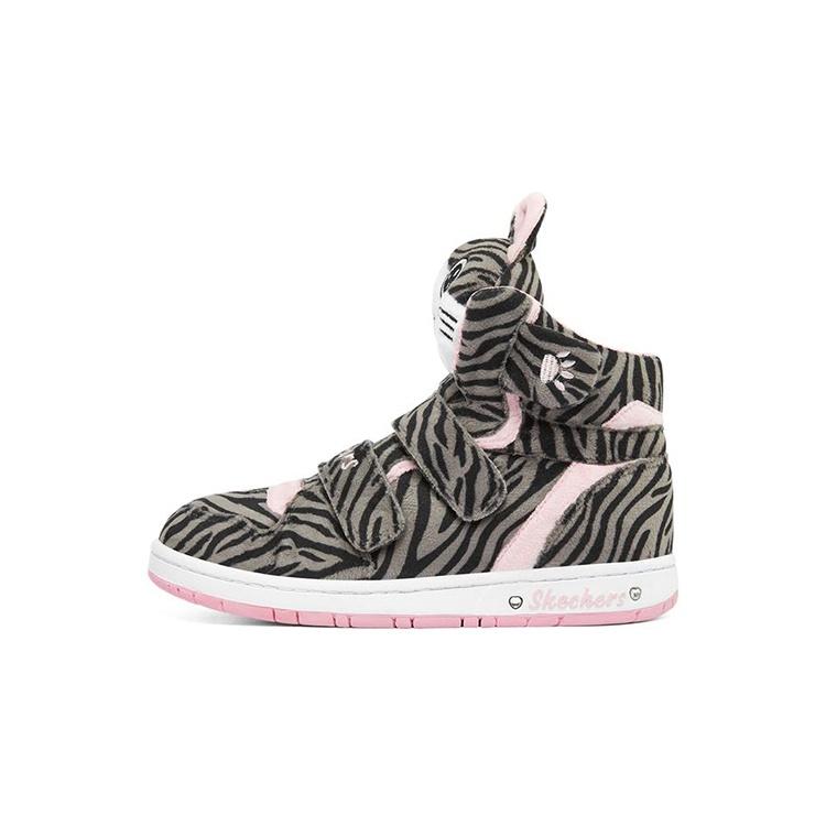 (GS) Skechers Sugarcanes Shoes Grey Black Pink Kids 310998L-GYBK EU 27.5