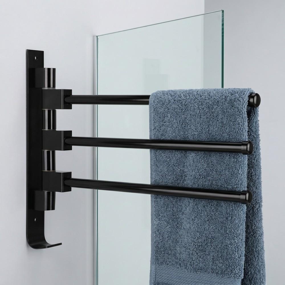 Wall Mounted Towel Rack Black Towel Storage Rack Rust Towel Bar  Hotel Use