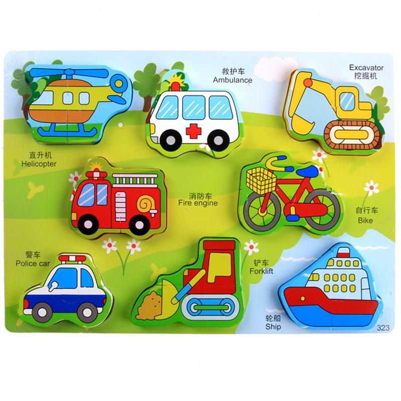 Children's Cartoon Three-Dimensional Puzzle Dinosaur Animal Traffic Shape Pairing Puzzle Toy Gift