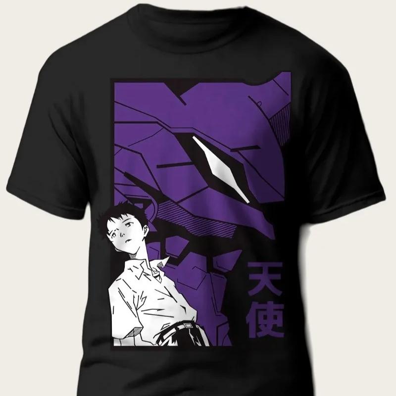 2026 New Century Evangelion Classic Ayanami Printed Black Loose Fit Bestseller Super Skin Friendly Large T-shirt Camisetas