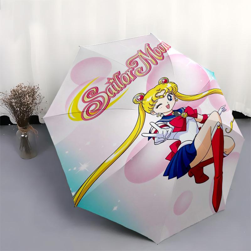 Sailor Moon, anime Themed Automatic Opening and Closing Umbrella, Compact Travel Umbrella, Lightweight and Portable, Suitable for Beach Comm
