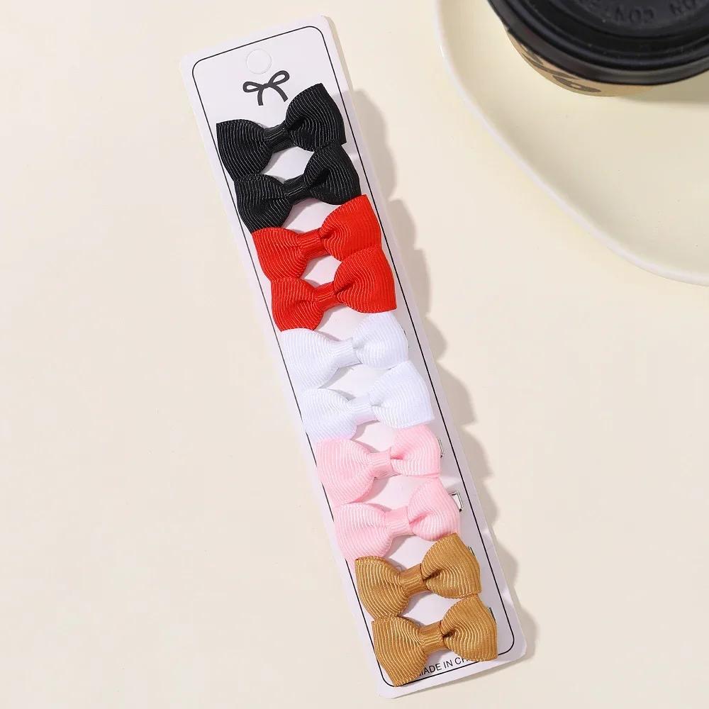 10 Pezzi Mini Fermaglio per Capelli Fatto a Mano Fiocchi per Bambina Nastro Grosgrain Fiocchi per Capelli da 1,5" Pinzette Alligatore per Bambine Piccole Accessori per Capelli Qualità Regalo