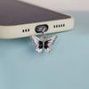 Multi Colored Crystal Stone Butterfly Phone Dust Plug Hanging Pendant Accessories Decoration For Iphone For Samsung Type-c2