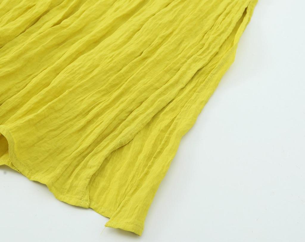 Rochie de vară în stil european și american, cu decupaje și detaliu nod - Efect încrețit