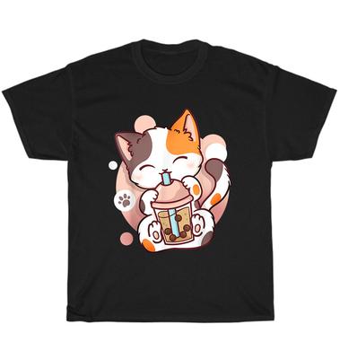 Katze Boba Tea Bubble Tea Anime Kawaii Neko Kätzchen Haustierliebhaber T-Shirt Unisex Geschenk