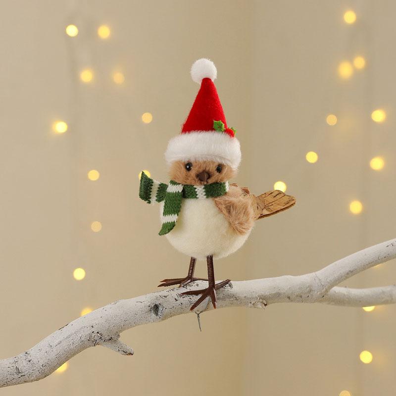 1pc Foam Birds Cute Christmas Friend Gifts Xmas Tree Home Garden Decor Pendants with Scarf