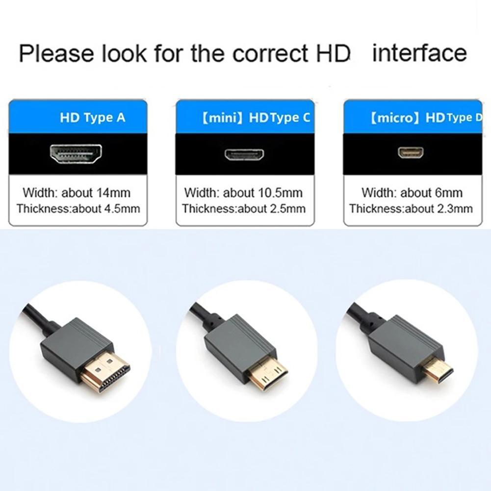 8K HDMI-kompatibles zu HDMI-kompatibles Spiralkabel 48 Gbit/s Extrem dünnes HDMI-kompatibles 2.1 Kabel für Kamera/PC/Monitor