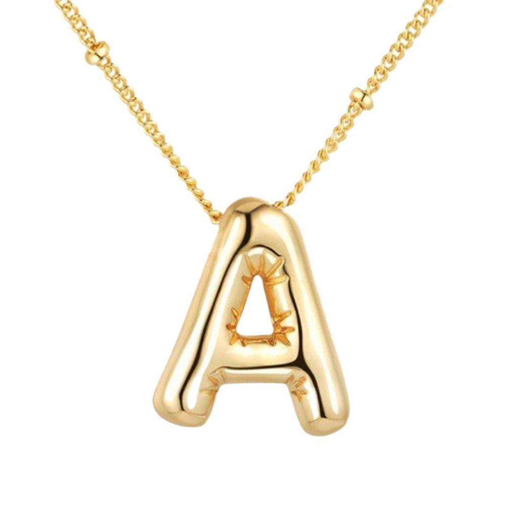 Minimalist Copper-Plated Gold Alphabet Pendant Sweater Chain Jewelry