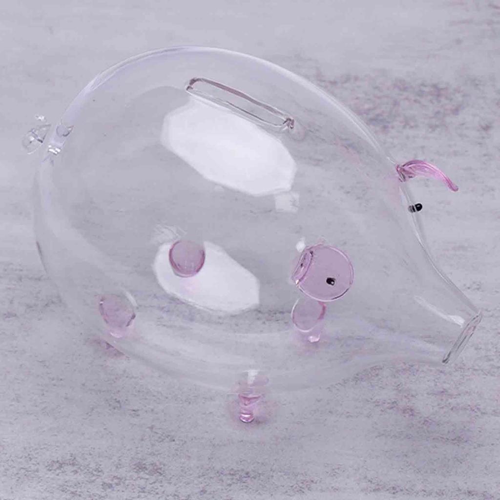 18 X 12 Cm Glass Piggy Bank, Children's , Charming Transparent Bedroom Table Decoration,