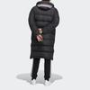 Adidas Originals Long Down Jacket With Side Stripe Logo Print Men Outerwear Black HI4658