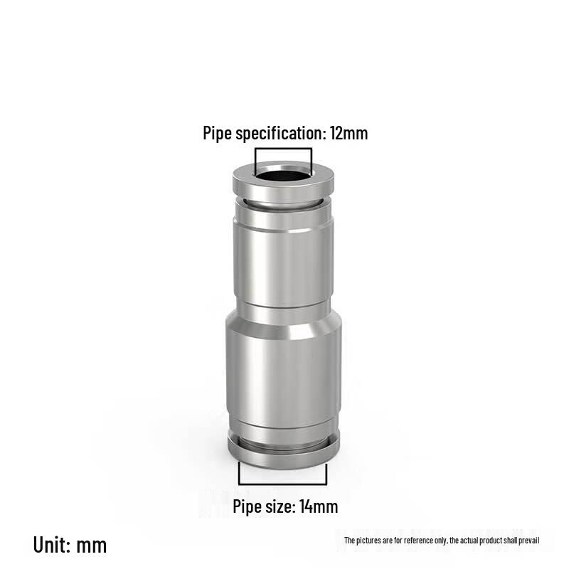 JMW 304 Stainless Steel Air Pipe Reducing Straight Quick Connector