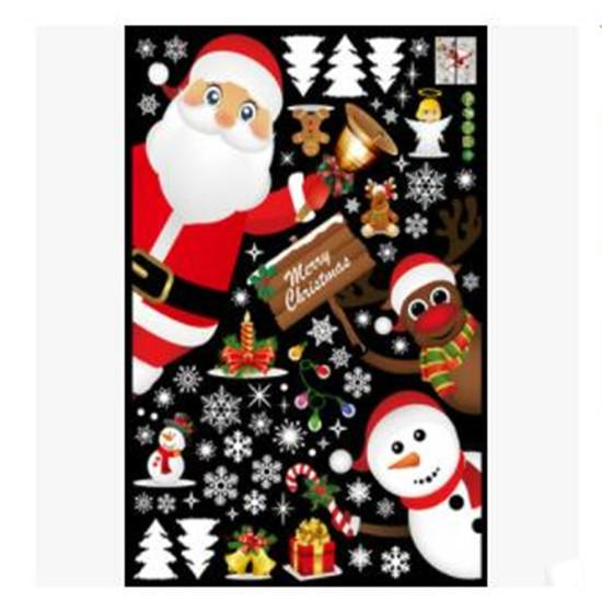 Autocollants Déco Noël – Lot De 5 Feuilles Scène Neige, Père Noël | Transfert à Frotter, PVC Imperméable, 10x30 Cm