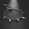 Korean Butterfly Crystal Bracelets on Hand for Women Stainless Steel Charm Bracelet Jewelry Valentine's Day Gift
