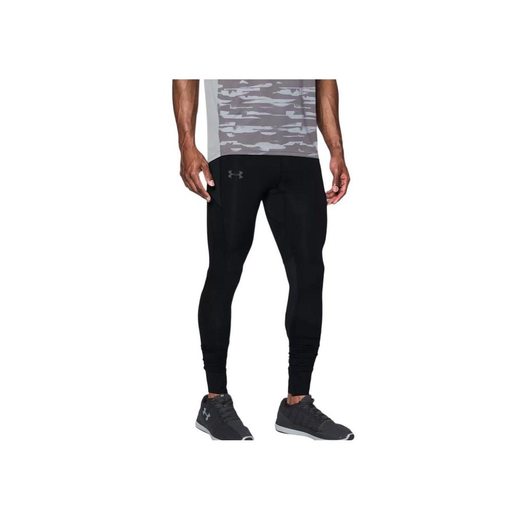 Under Armour Solid Color Compression Sports Pants Men Bottoms Black 1298838-001