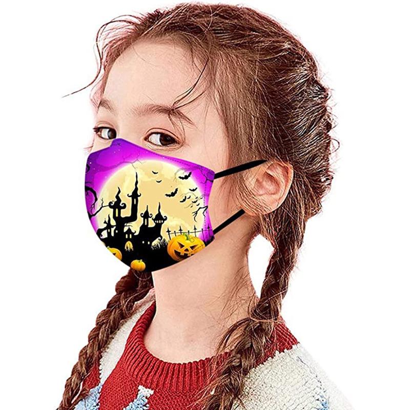 Halloween Children Mask Fashion Cute Washable Reusable Mask Anti Pollution Mouth Respirator Cotton Unisex Masquerade