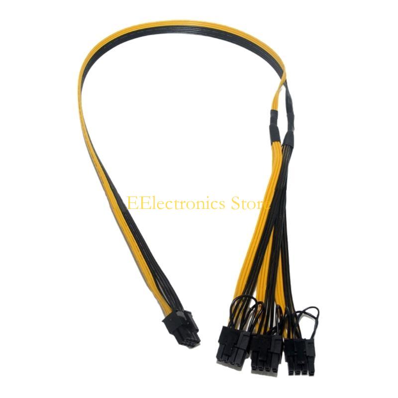 B03C 8Pin Male to 3x 8Pin (6+2) Male Graphics Card Power Supply Adapter Cable 80cm