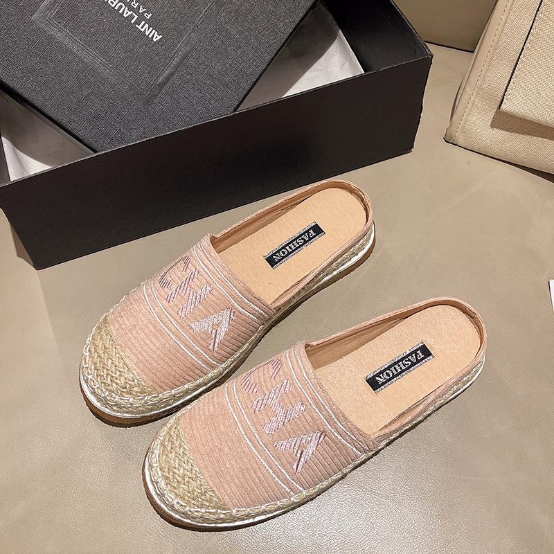 

Прямой эфир взрыв соломенные рыбацкие туфли 2025 лето новая сумка голова полушлепанцы женские ленивые туфли шлепанцы на одной педали женские 35 розовый