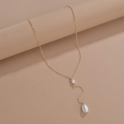 Anhänger Halskette Temperament Dekorative Lange Trendy Glänzende Faux Perle Kette Weibliche Halskette Mode Schmuck