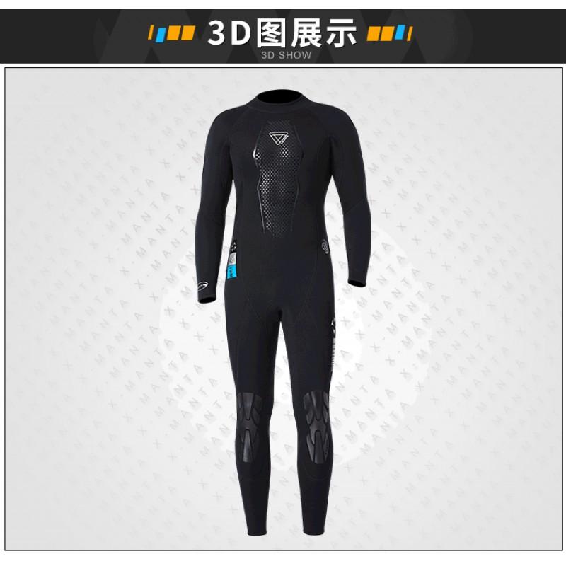 3MM Wetsuit Men's Wet One-piece Thermal Long-sleeved Waterproof Female Snorkeling Swimsuit