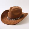 Beliebte europäische und amerikanische klassische Wildleder-Western-Cowboyhüte, Retro-Mode-Cowboyhüte für Herren und Damen
