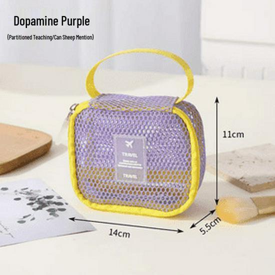 

Dopamine Mesh Makeup Bag: Large Portable Toiletry and Cosmetics Organizer