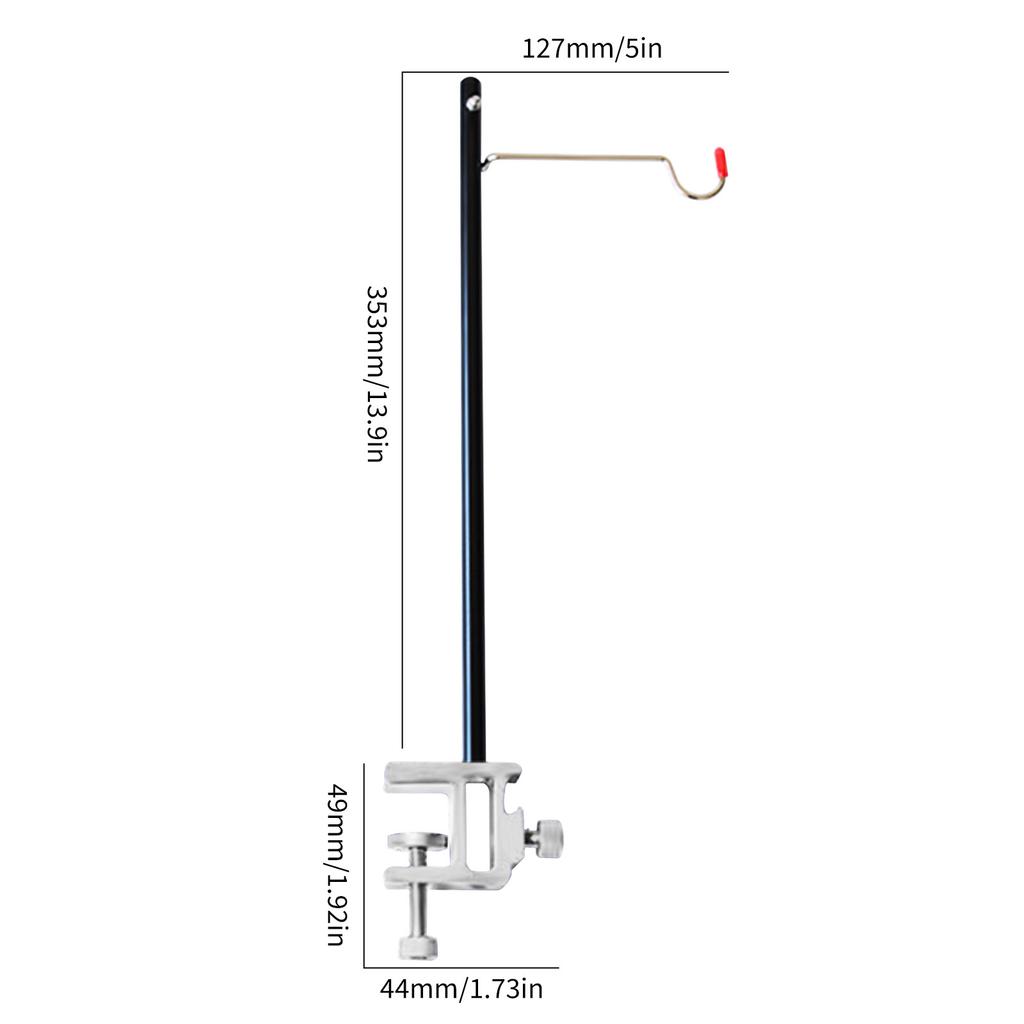 Desktop Light Stand Lamp Hanging Poles Aluminum Alloy Desktop Lamp Bracket Adjustable for Table Thickness Under 3cm