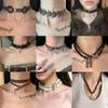 European and American Cross-border Y2k Babes Butterfly Leather Collar Punk Rock Choker Collarbone Chain Necklace Foreign Trade Jewelry