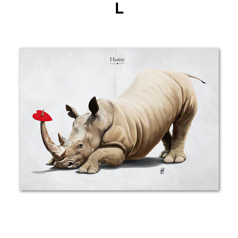 

Забавные животные Жираф Слон Тигр Черепаха Абстрактная настенная живопись с принтом на холсте скандинавский постер Декор фотографии для гостиной A4 21X30cm No Framed