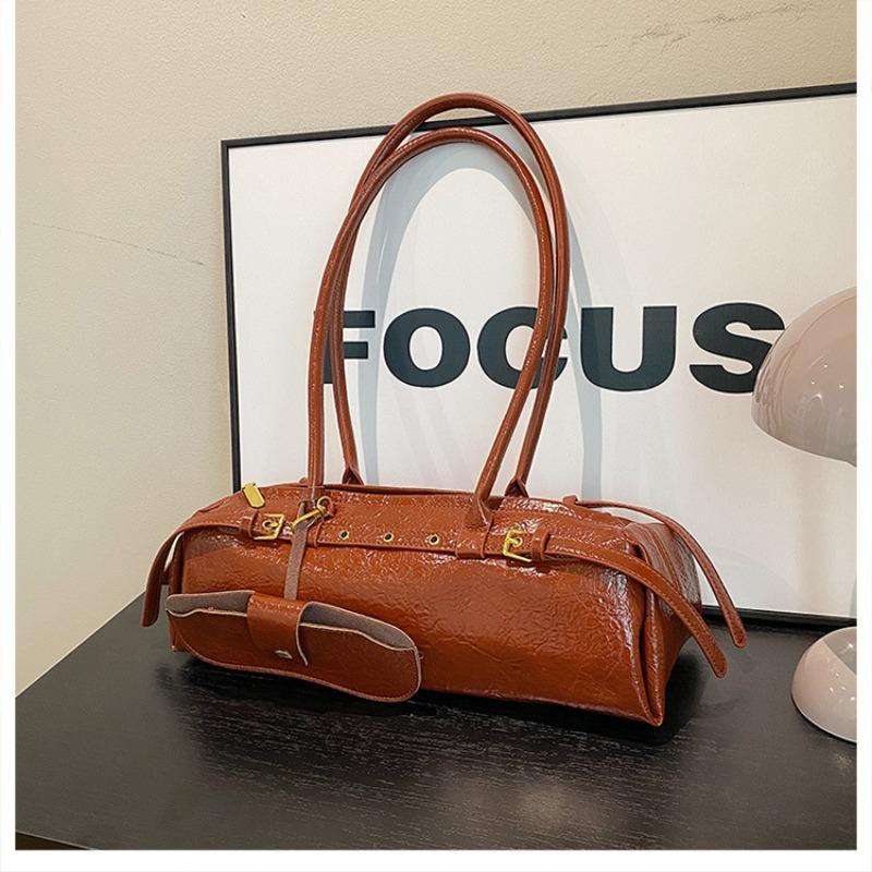 

Нишевая сумка женская большой вместимости новая летняя ретро сумка на плечо под мышку повседневная сумка-багет для поездок на работу коричневый